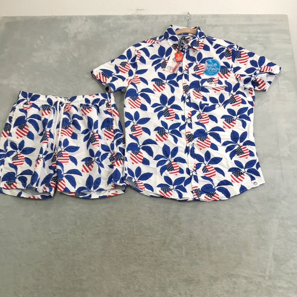 Free Planet Men's 2 Piece Pool Party Set Size S New
